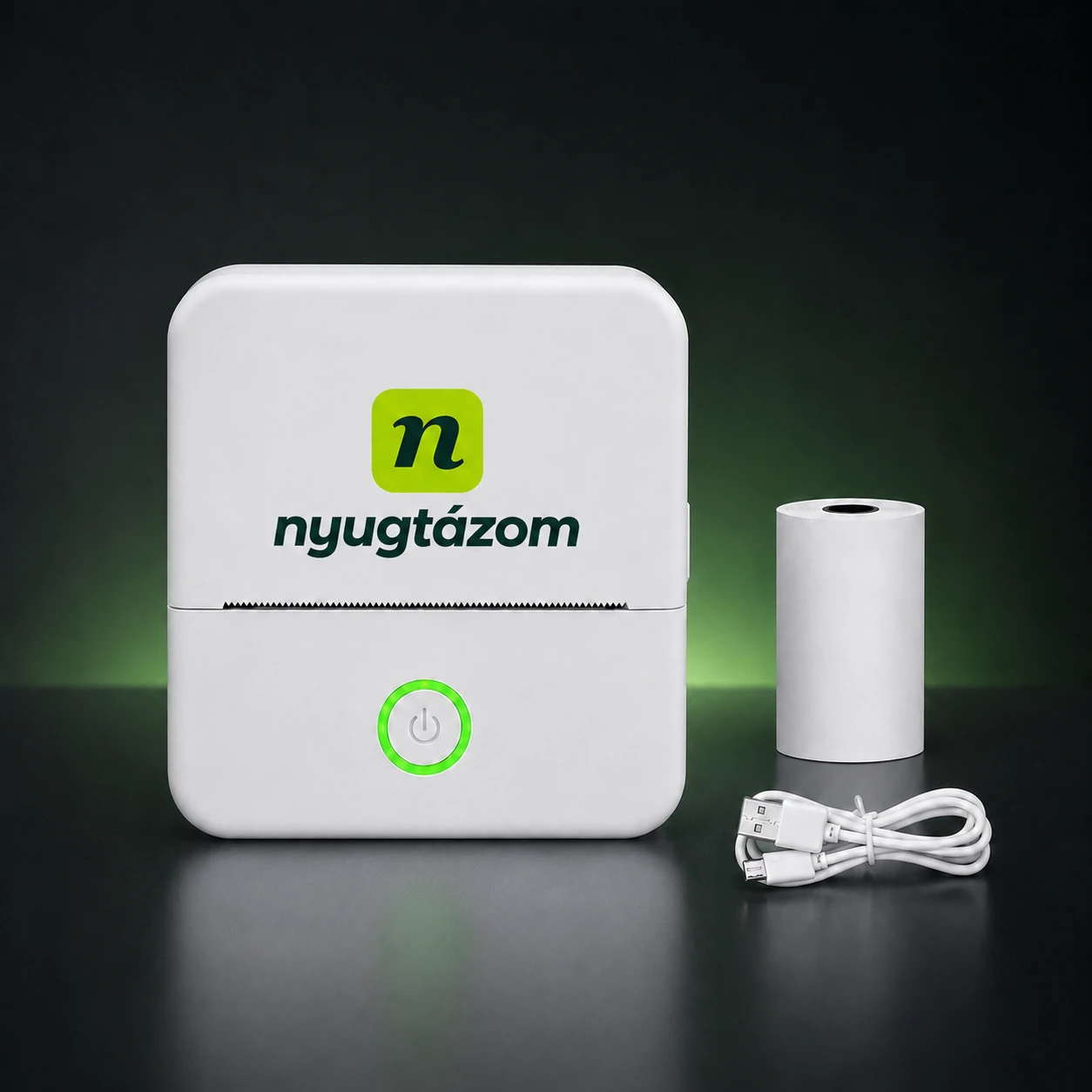 X6 mini Bluetooth hőnyomtató papírtekerccsel és USB kábellel